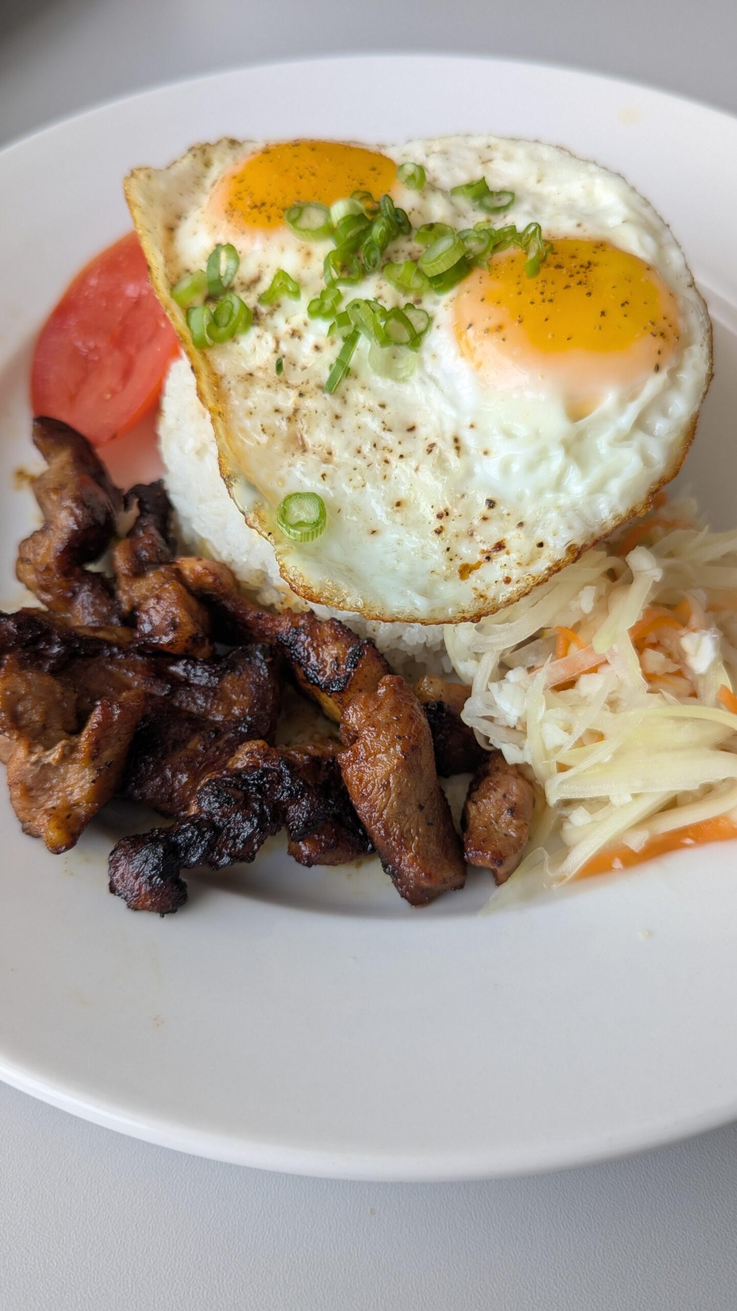 Tosilog with garlic fried rice and atchara