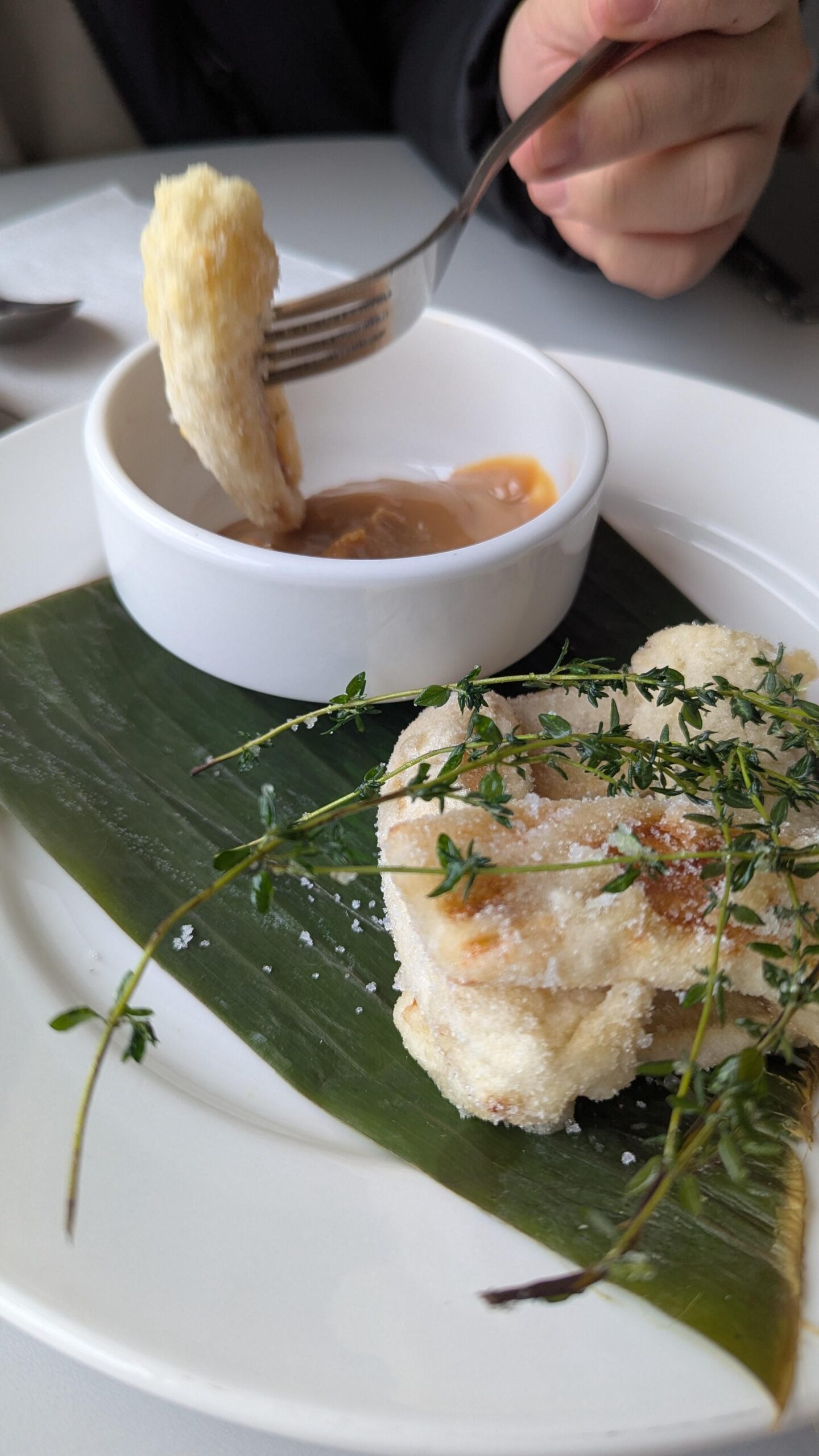 Banana fritters with yema